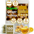 150 Ginger Tea Bags, Pure, Organic, Non-GMO, 100% Natural Ginger. Ginger Herbal Tea. Ginger Tea. No Sugar, No Caffeine, No Gluten, Vegan.