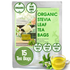 Premium 15 Stevia Leaf Tea Bags, Pure, Organic, Non-GMO, 100% Stevia Leaves. Loose Leaf Stevia Herbal Tea. Zero Calorie Sweetener. No Sugar, No Caffeine, No Gluten, Vegan.